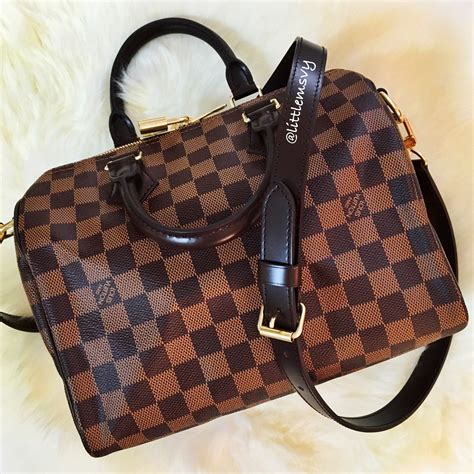 louis vuitton speedy 25 bandouliere damier ebene review|louis vuitton speedy 25 measurements.